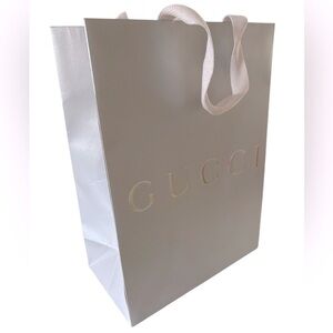 GUCCI White knitted Handle Tote shopping bag